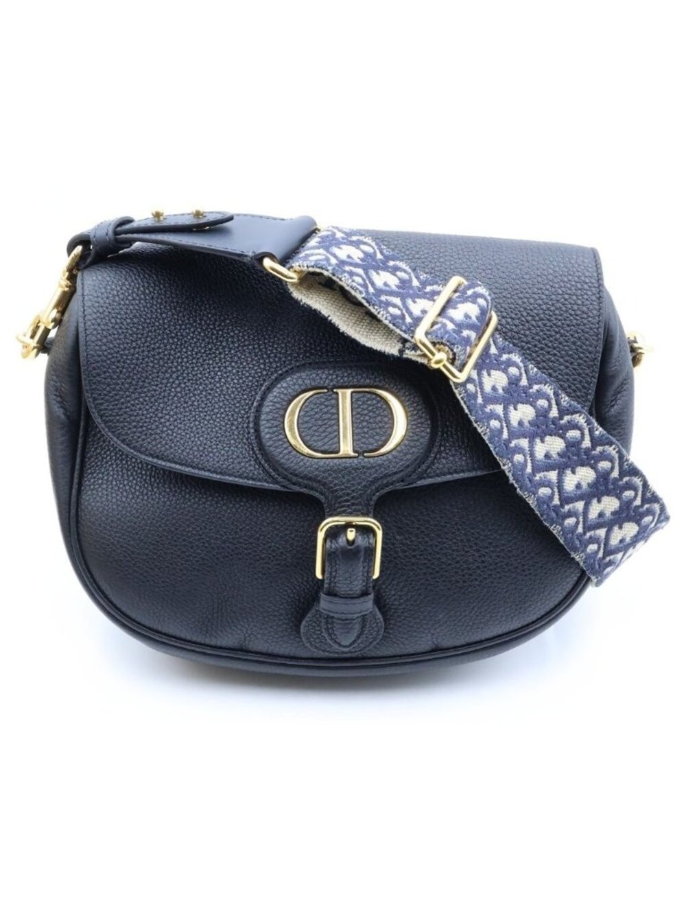 Dior Bobby Large Shoulder Bag Black Leather Canvas